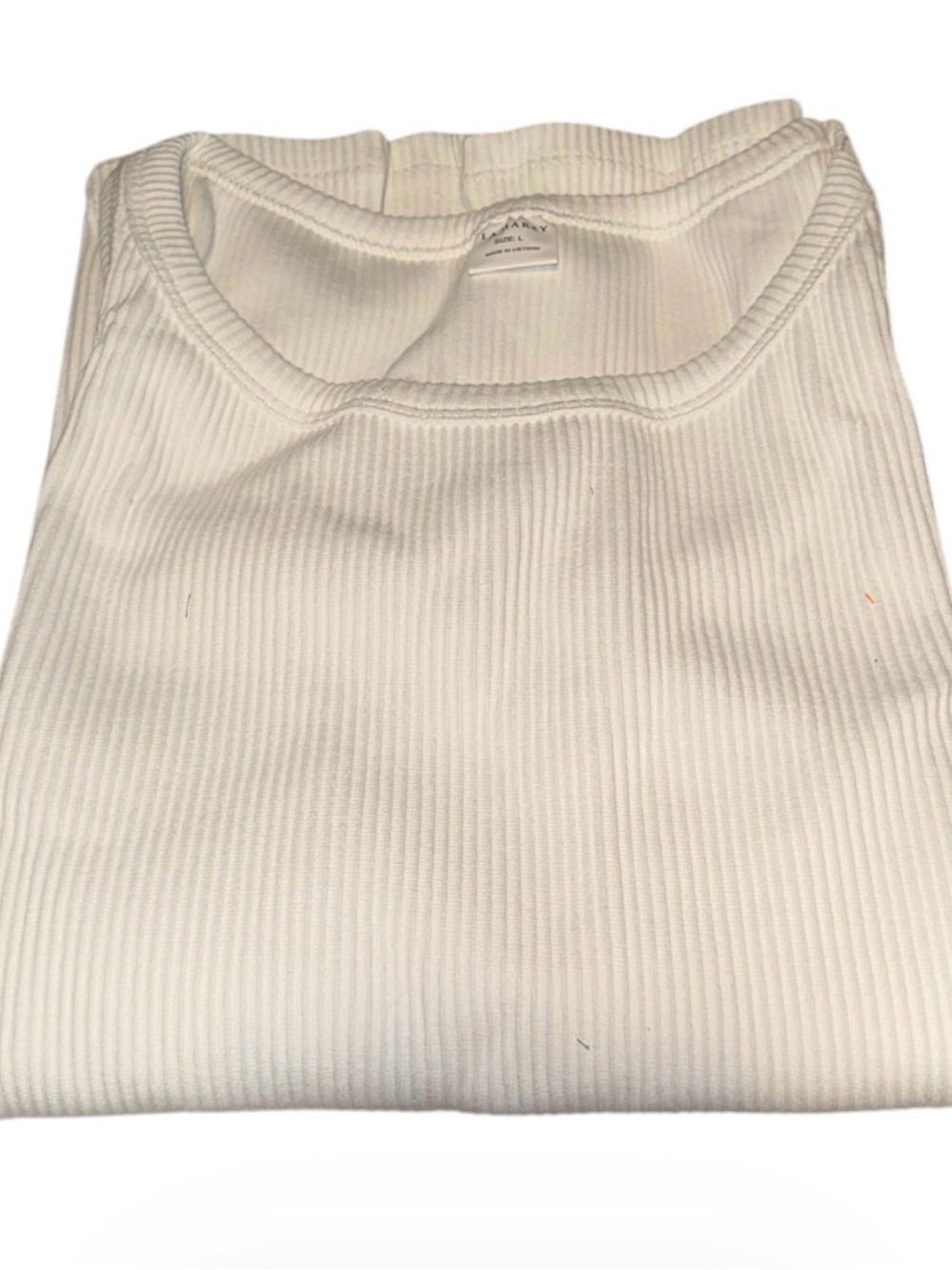 Lamarey White Ribbed Tank Top Women’s